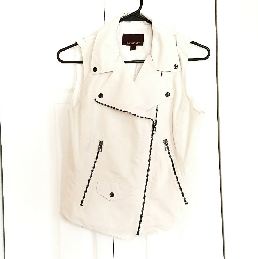 White Moto Vest